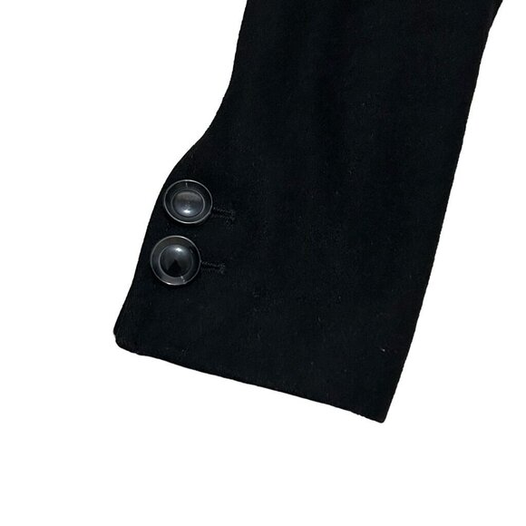 DKNY Jeans Pea Coat Women's Size Petite Small Black Long Sleeve Wool Blend - Picture 5 of 11